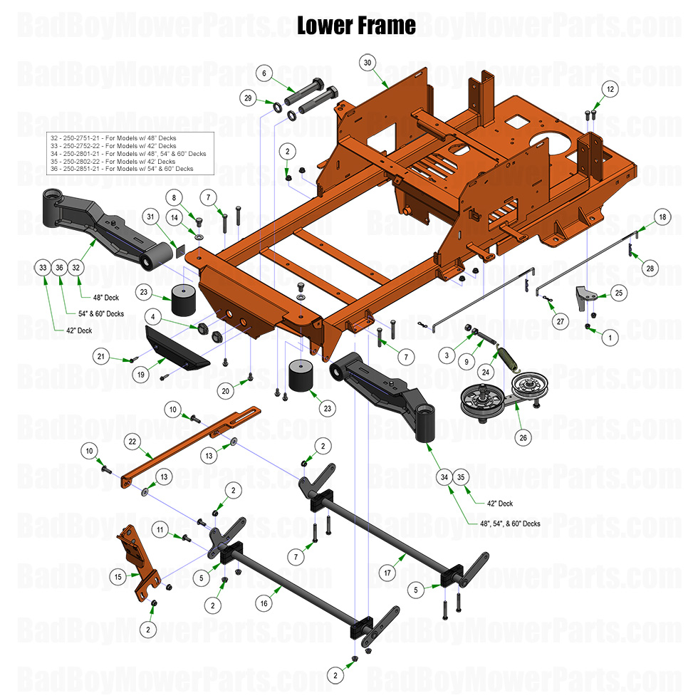 3758 - Bad Boy Mower Parts Lookup > 2025 > Maverick HD > Lower Frame Assembly